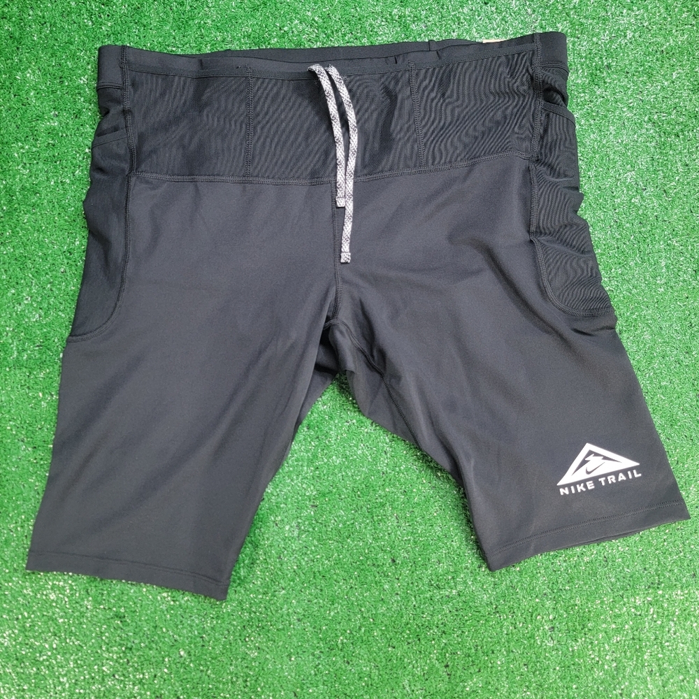 Nike Trail Dri-Fit Lava Loops Running 1/2 Tights Men's Size XXL Black Hiking New